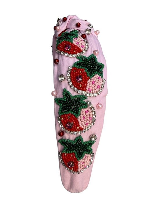 Brooke Shade Accessories - 285. The Summer Strawberry 🍓 Rhinestone Beaded Headband